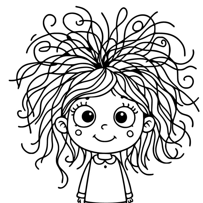 girl with a crazy hair