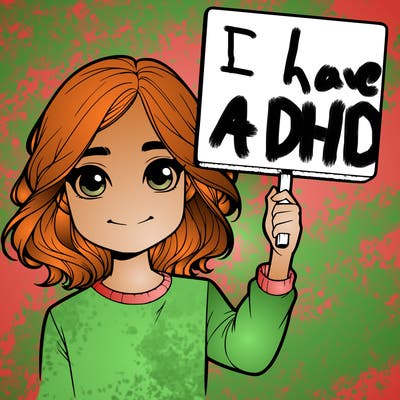 realistic girl holding up a sign