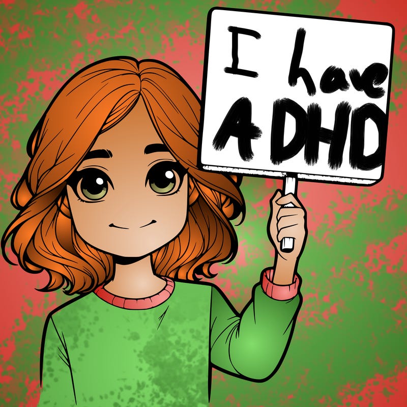 realistic girl holding up a sign