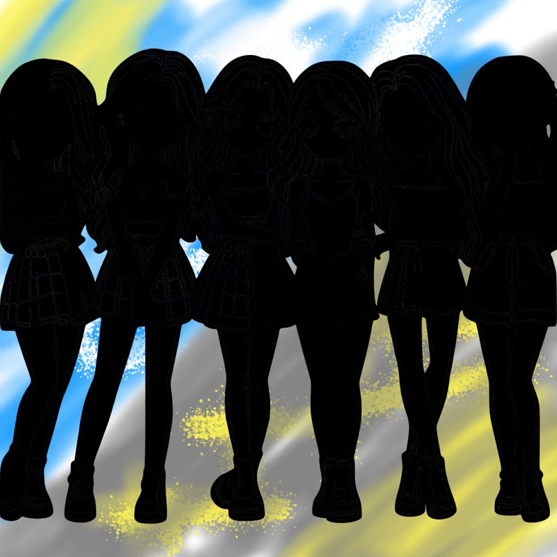 a group of girls realistic