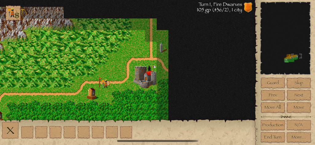 Warlords Classic Strategy - Warlords Classic Strategy mobile game map featuring retro pixel art and turn based UI.