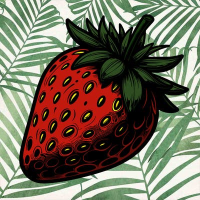 realistic strawberry