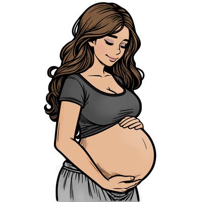 woman heavily pregnant realistic
