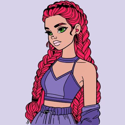 beautiful woman with braided hair crop top