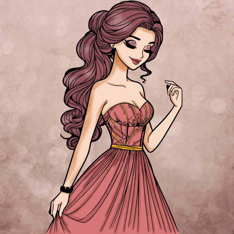 a realistic woman wearing an elegant dress
