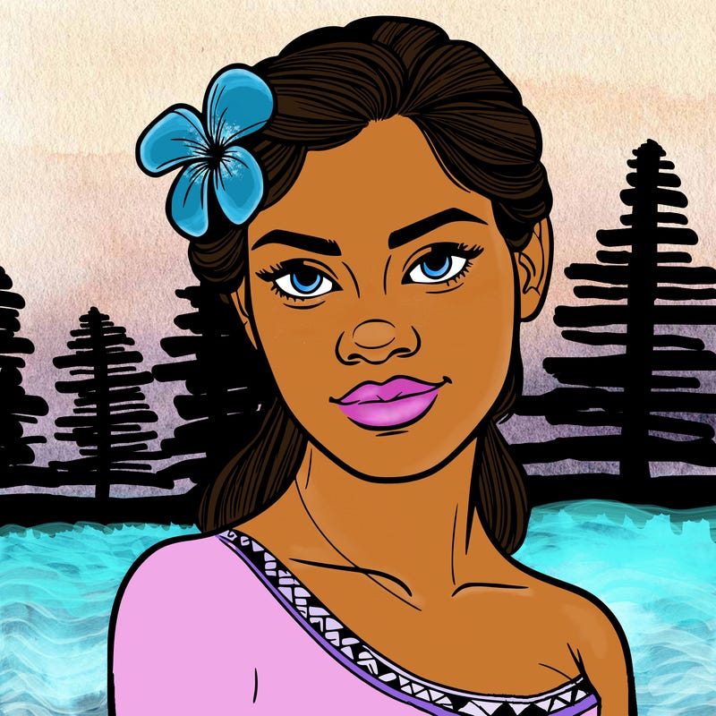 a realistic polynesian woman with a samoan pacific look and a taupou
