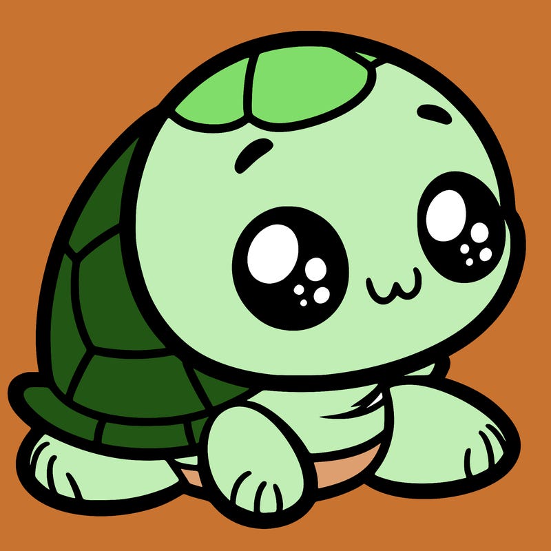cute little animated turtle