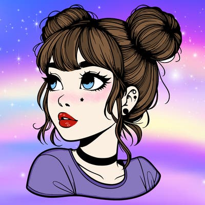 realistic girl with spacebuns