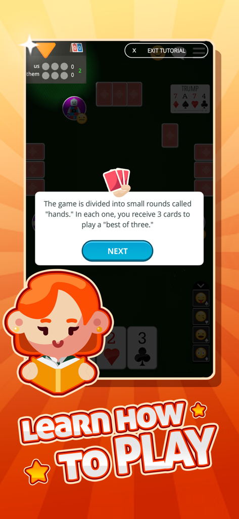 TRUCO GameVelvet - Card Game - Tela tutorial explicando como jogar o jogo de cartas Truco no aplicativo GameVelvet