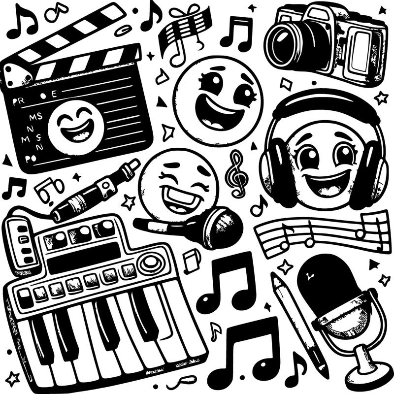 🥳🤩🎹🎬🎤🎼🎧