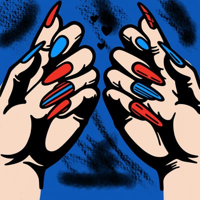 hand met nails