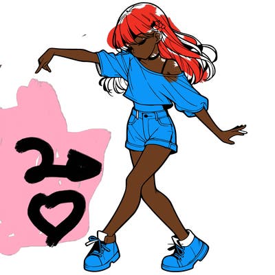 realistic girl danceing