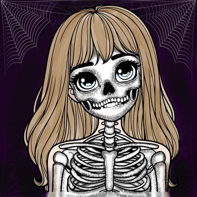 skeleton girl realistic