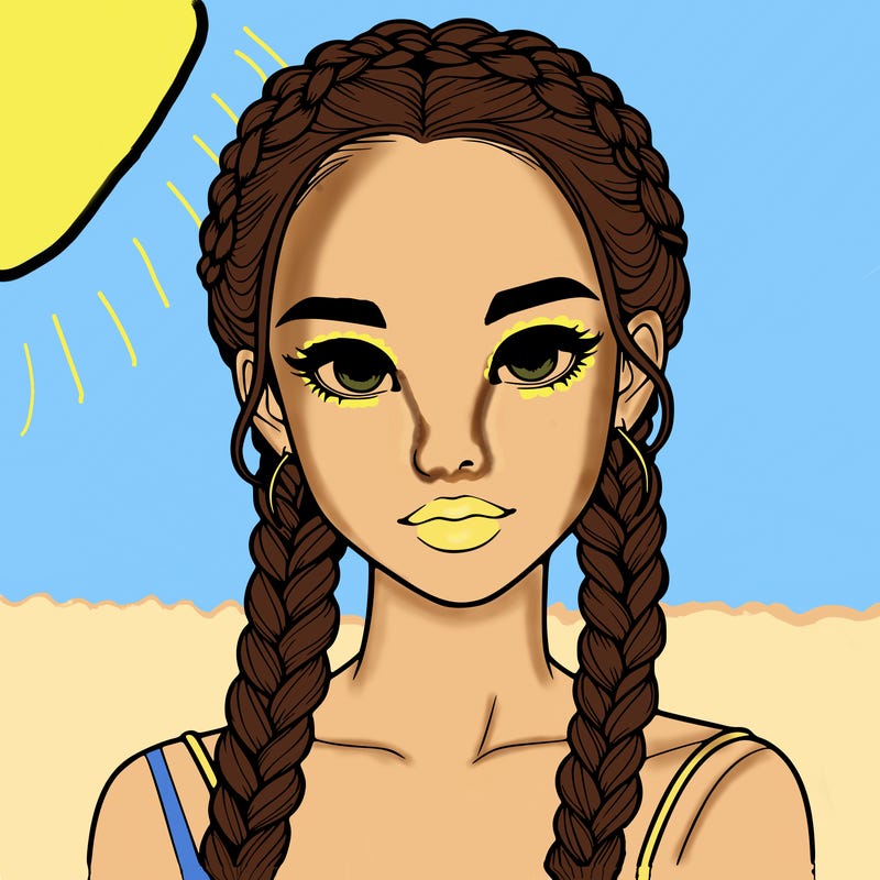 realistic girl with braids