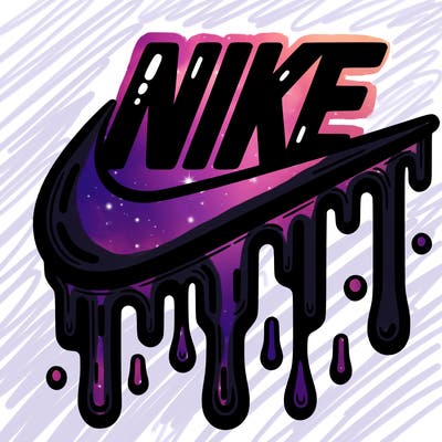 dripping nike logo