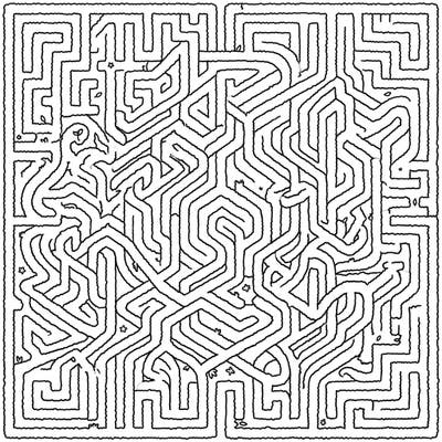 Dive into a world of complex design with this intricate hedge labyrinth patterns coloring page. Explore endless paths and unleash your artistic vision on this captivating maze.