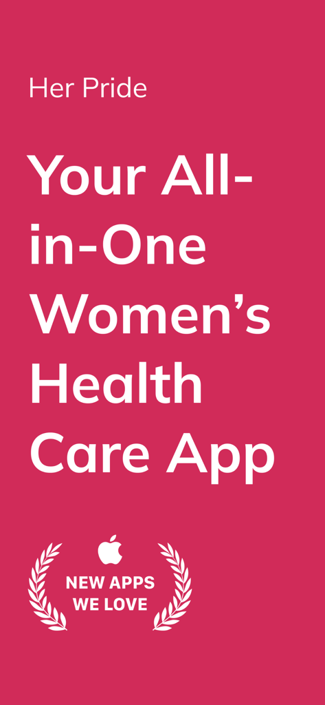 Her Pride - Her Pride all in one women health care app banner featuring Apple New Apps We Love award