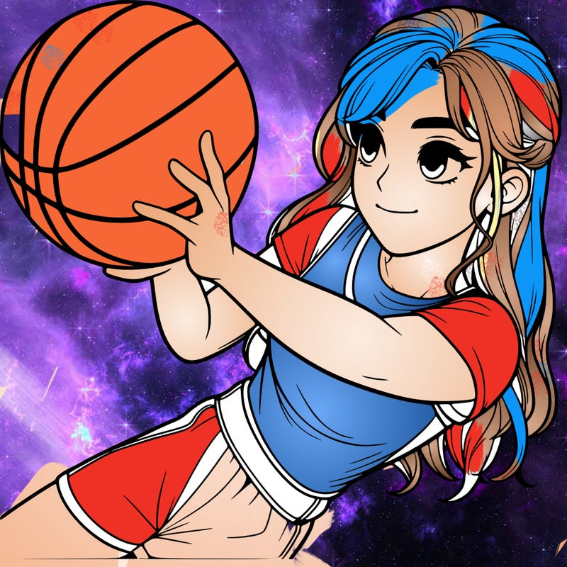 realistic girl playing basketball