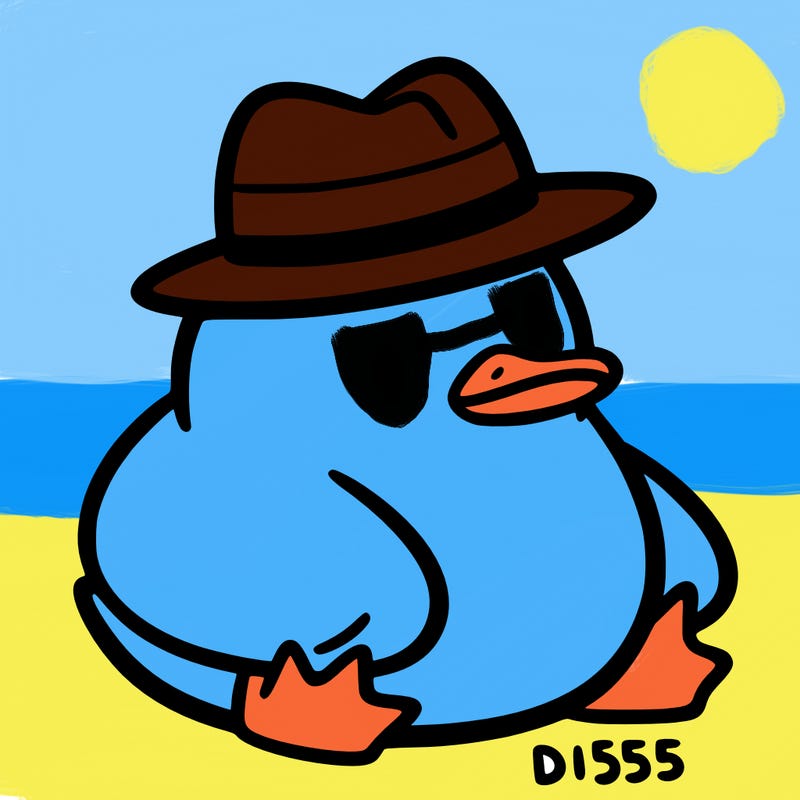 aesthetic duck with a hat