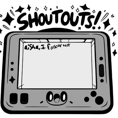 blank canvas that says above it shoutouts