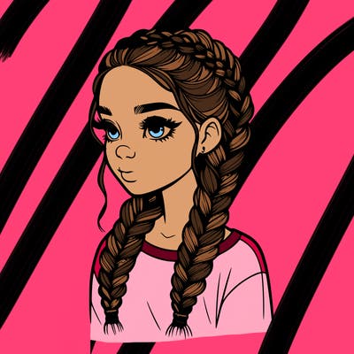 realistic girl with braids