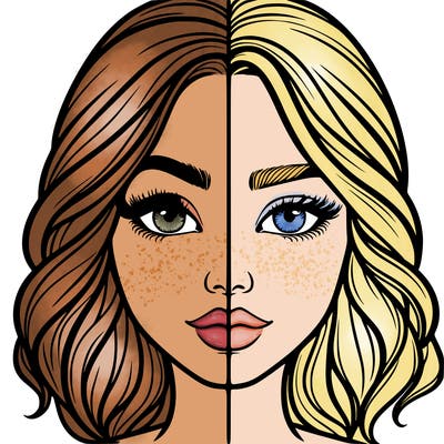 realistic girl split half