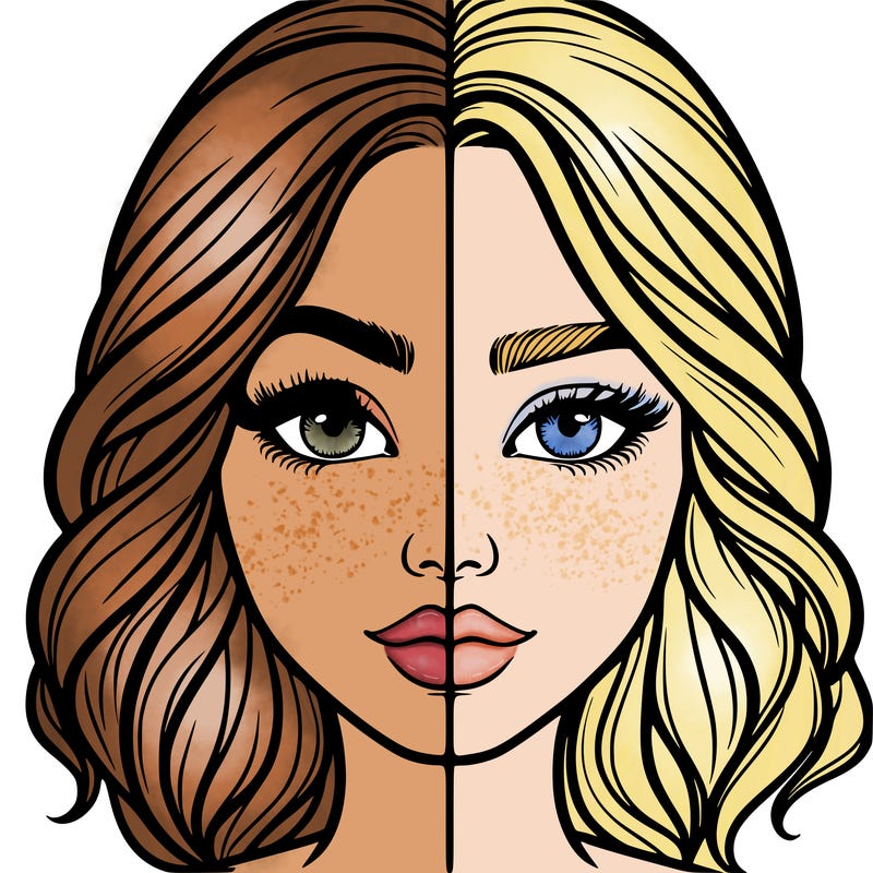 realistic girl split half