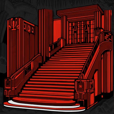 an grand art deco staircase