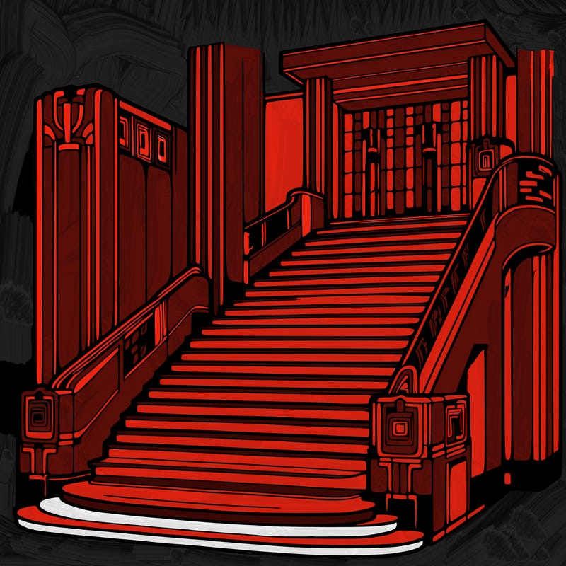 an grand art deco staircase