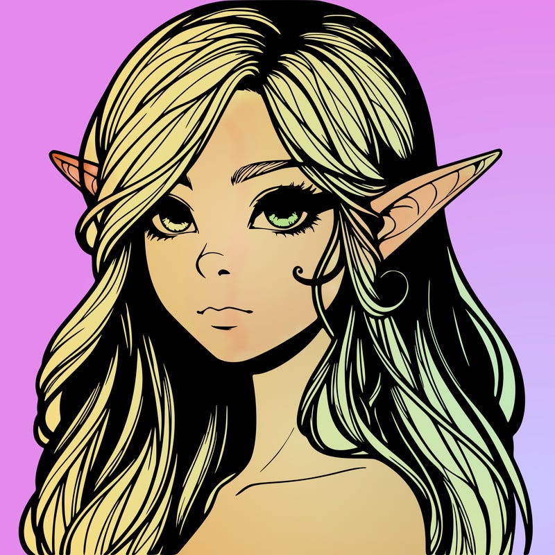 elf girl realistic dark fantasy