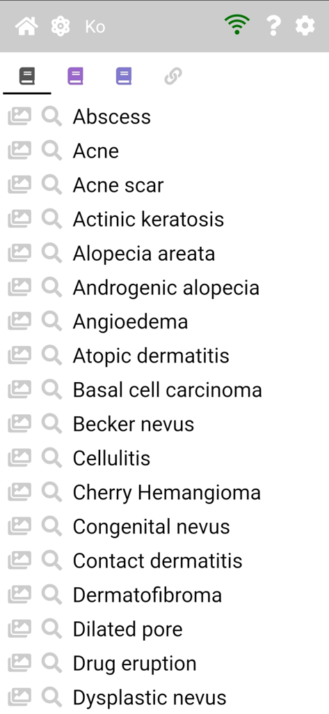 Model Dermatol - Wiki - Alphabetical list of various skin conditions and diseases within the app wiki