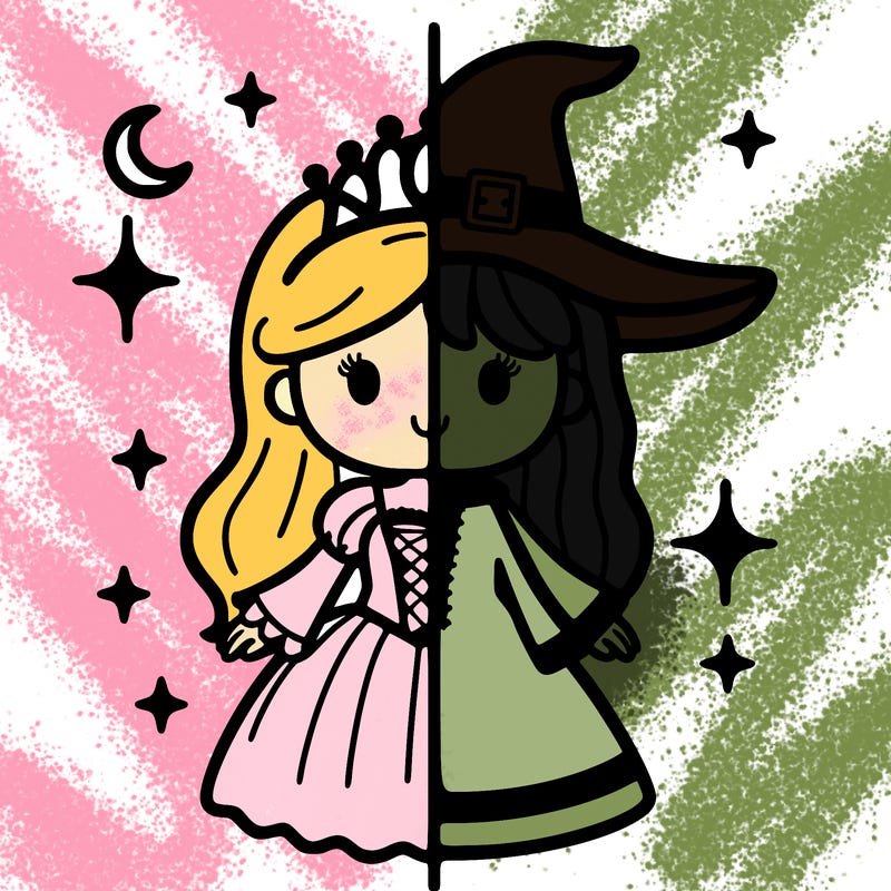 split princess and witch
