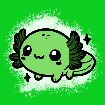 cute easy baby axolotl