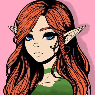 elf girl realistic dark fantasy