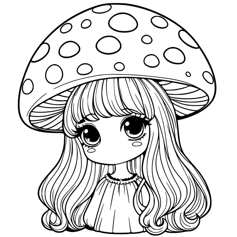 realistic mushroom girl