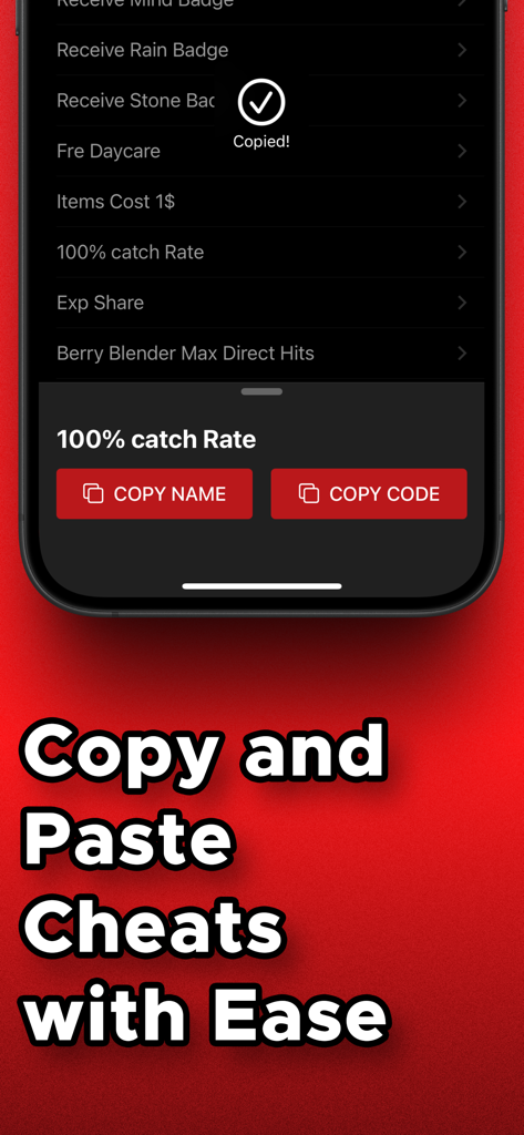 Cheat Boy: Cheats for Games - Mobile interface for copying and pasting game cheat codes in Cheat Boy