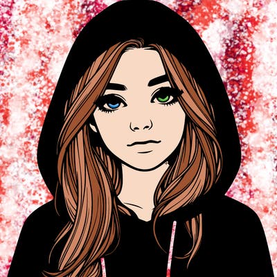 realistic girl with a hoodie