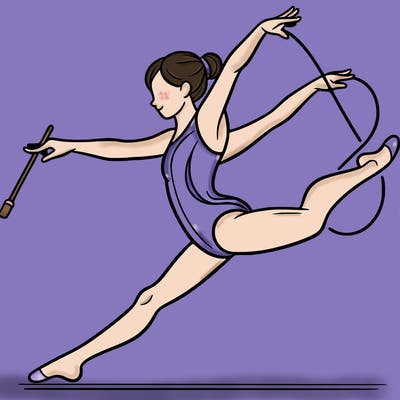 person doing rhythmic gymnastics