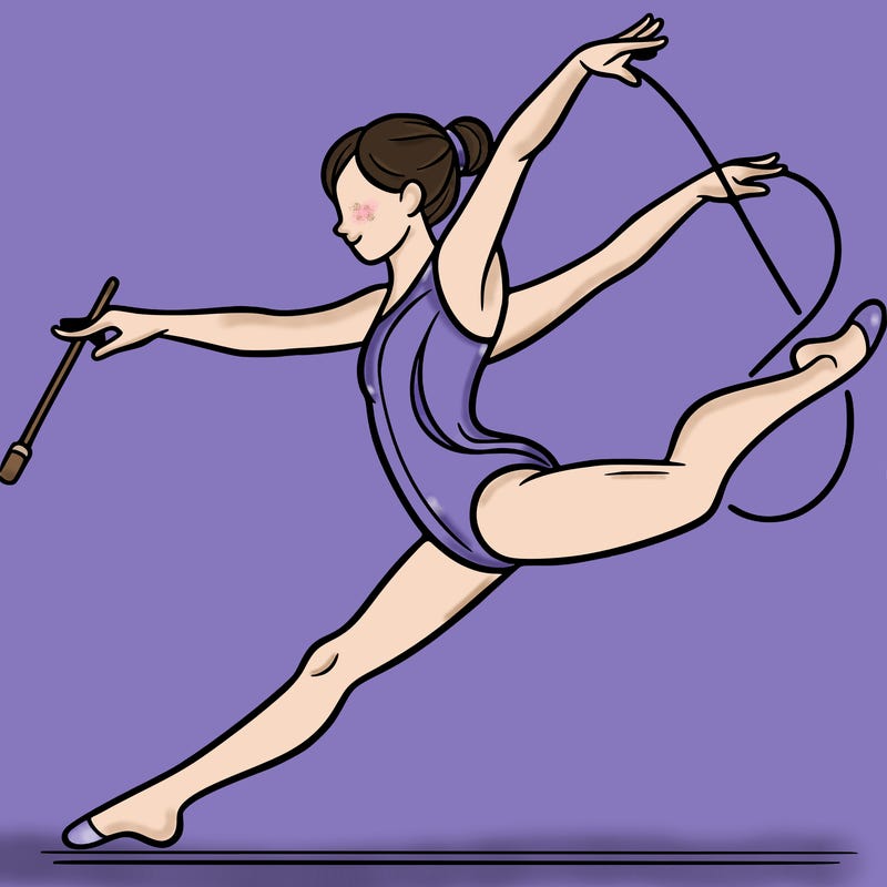 person doing rhythmic gymnastics