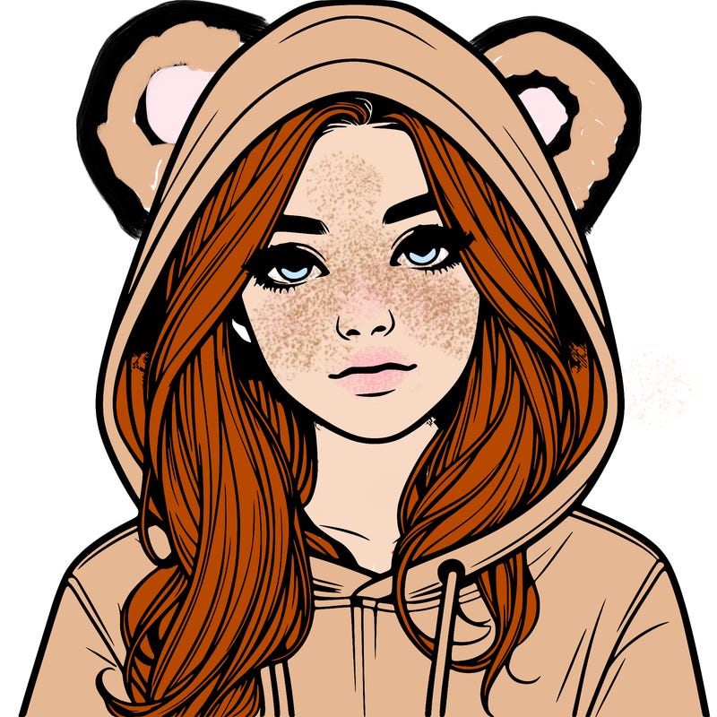 realistic girl with a hoodie