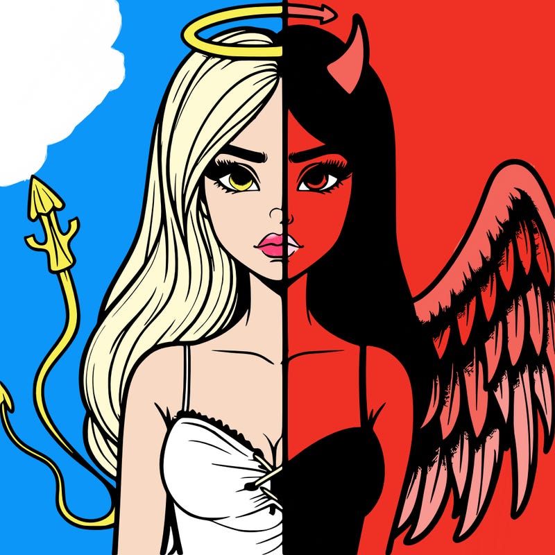 devil vs angel realistic girl