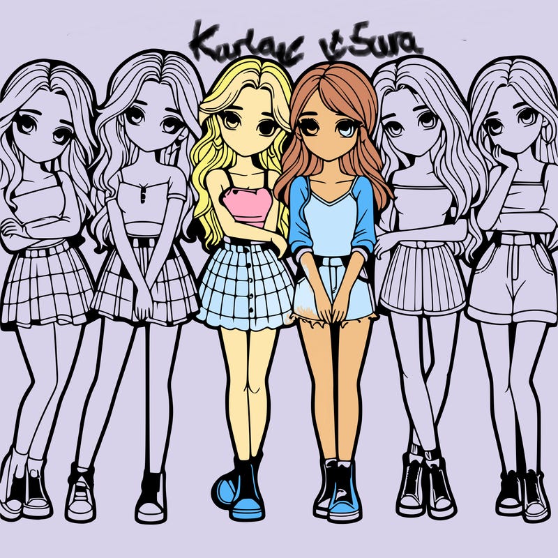 a group of girls realistic