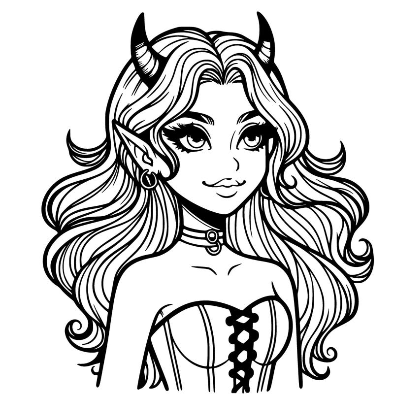 beautiful realistic devil girl