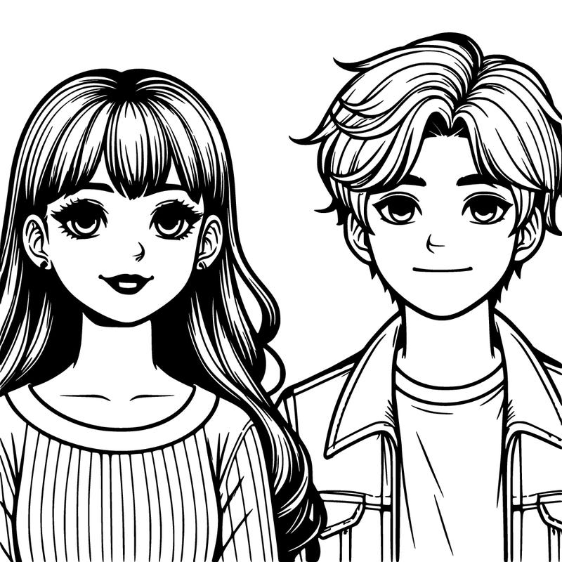realistic girl and boy