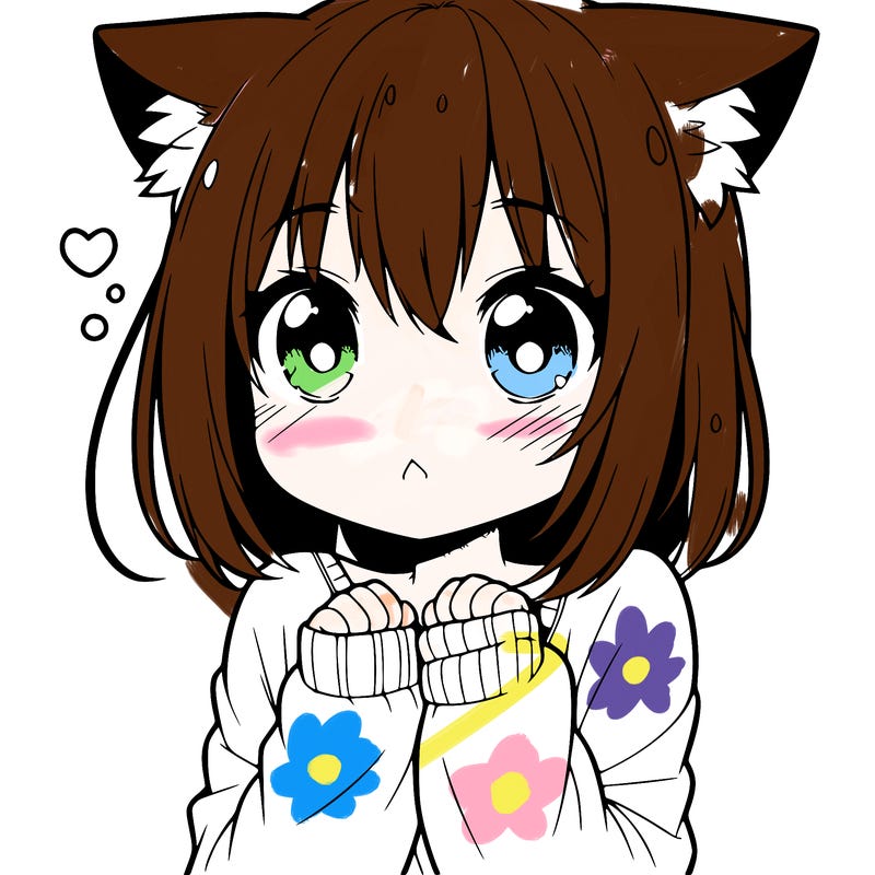shy anime catgirl
