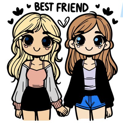best friend two people  girls