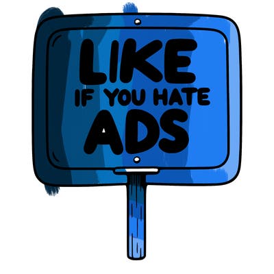 a sign that says like if you hate ads