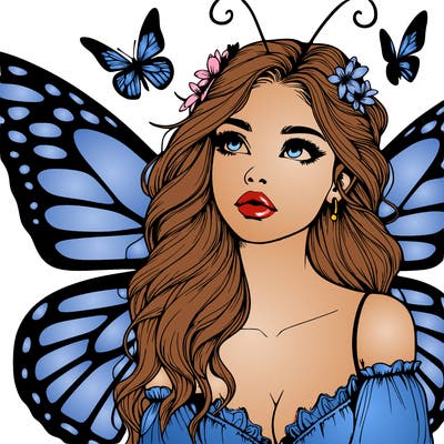 butterfly fairy realistic girl