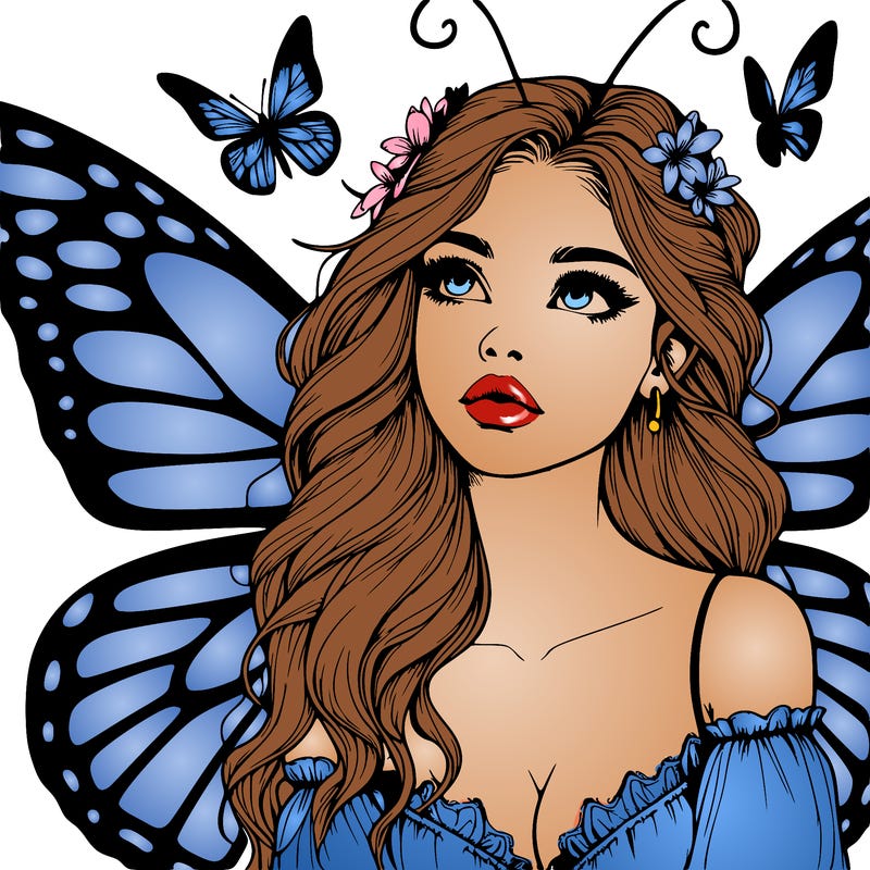 butterfly fairy realistic girl
