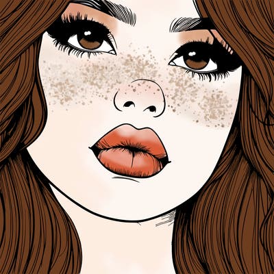 really realistic girl with lips